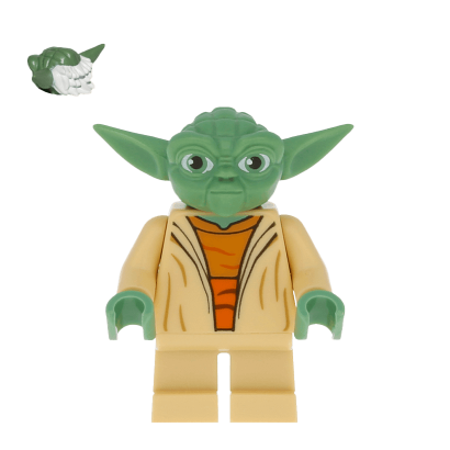 Фігурка Lego Джедай Yoda Clone Wars White Hair Torso with Back Printing Star Wars sw0446 1 Б/У - Retromagaz