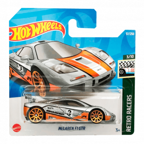 Машинка Базова Hot Wheels McLaren F1 GTR Retro Racers 1:64 HCX86 Silver - Retromagaz