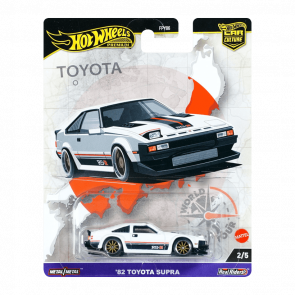 Машинка Premium Hot Wheels '82 Toyota Supra World Tour 1:64 HRV97 White - Retromagaz