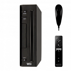 Набор Консоль Nintendo Wii RVL-001 Europe Модифицированная 32GB Black + 10 Встроенных Игр Без Геймпада Б/У  + Контроллер Беспроводной RMC Remote Plus Новый + Проводной  Nunchuk - Retromagaz