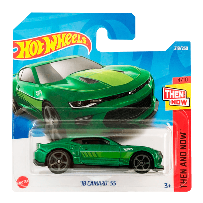 Машинка Базова Hot Wheels '18 Camaro SS Then and Now 1:64 HCV82 Green - Retromagaz