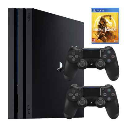 Набір Консоль Sony PlayStation 4 Pro CUH-72xx 1TB Black Б/У  + Гра Mortal Kombat 11 Російські Субтитри + Геймпад Бездротовий DualShock 4 Version 2 - Retromagaz