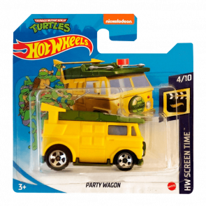 Машинка Базова Hot Wheels Teenage Mutant Ninja Turtles Party Wagon Screen Time 1:64 GRX96 Yellow - Retromagaz