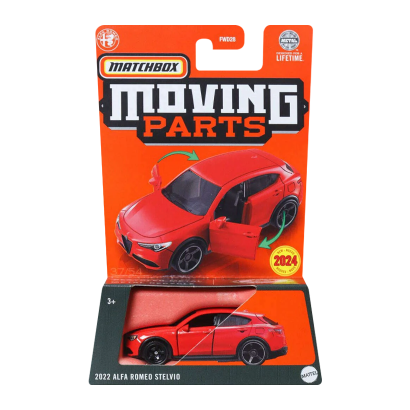 Тематическая Машинка Matchbox 2022 Alfa Romeo Stelvio Moving Parts 1:64 FWD28/HVM92 Red - Retromagaz