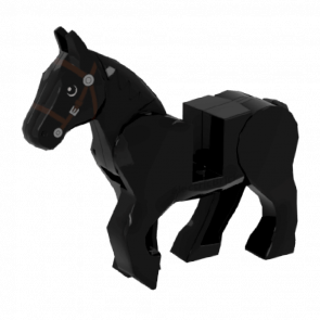 Фигурка Lego Земля Horse Movable Legs Black and White Eyes White Pupils and Dark Brown Bridle Animals 10352c01pb03 6037638 Black Б/У