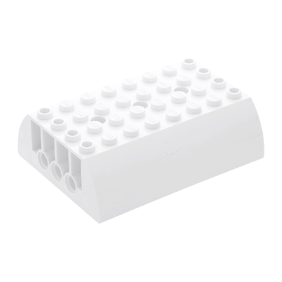 Скос Lego Закругленная Double 6 x 8 x 2 45411 56204 4195061 6021716 6247197 White Б/У - Retromagaz