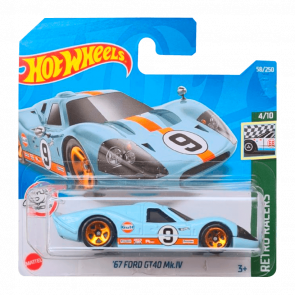 Машинка Базова Hot Wheels '67 Ford GT40 Mk.IV Gulf Retro Racers 1:64 HCT72 Light Blue - Retromagaz