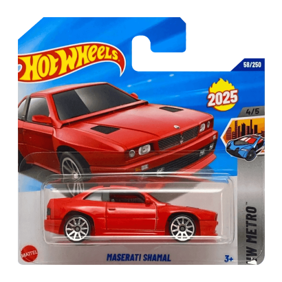 Машинка Базова Hot Wheels Maserati Shamal Metro 1:64 HYW21 Red - Retromagaz