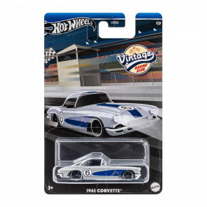 Тематична Машинка Hot Wheels 1962 Corvette Vintage Racing Club 1:64 HRT81/HRV06 Grey - Retromagaz