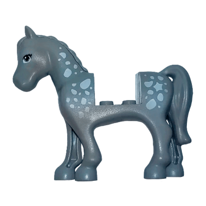 Фігурка Lego Земля Horse Light Bluish Gray Eyes and White Spots Pattern Animals 93083c01pb09 6151588 Light Bluish Grey Б/У - Retromagaz