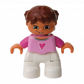 Фігурка Lego Girl Child White Legs Bright Pink Top Duplo 47205pb008 Б/У