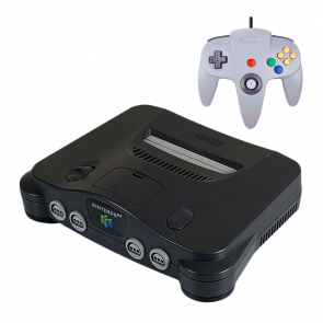 Набор Консоль Nintendo N64 FAT Europe Charcoal Grey Б/У + Геймпад Проводной RMC Grey 1.7m Новый