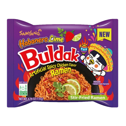 Лапша Samyang Buldak Artificial Spicy Chicken Flavor Ramen Habanero Lime Острая 135g - Retromagaz