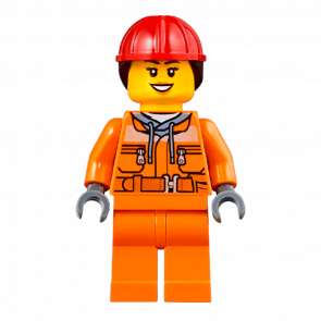 Фигурка Lego Construction 973pb1895 Worker Red Helmet with Long Hair City cty0528 Б/У