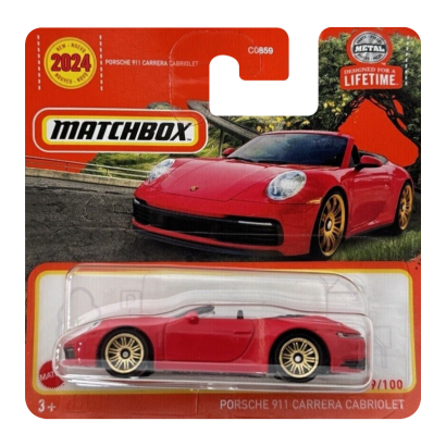 Машинка Велике Місто Matchbox Porsche 911 Carrera Cabriolet Highway 1:64 HVN24 Red - Retromagaz