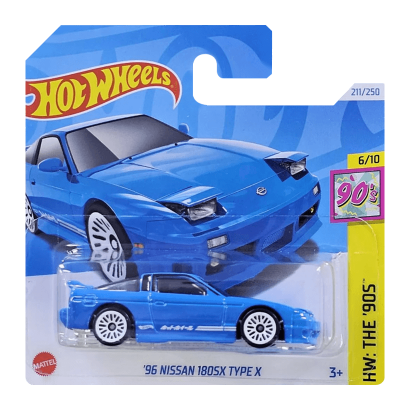 Машинка Базовая Hot Wheels '96 Nissan 180SX Type X The `90S 1:64 HTB08 Blue - Retromagaz