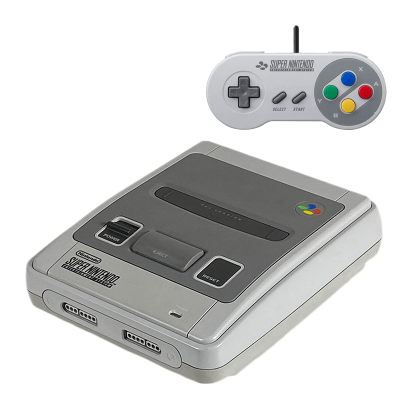 Набір Консоль Nintendo SNES FAT Europe Light Grey Б/У + Геймпад Дротовий Grey 2.2m Б/У - Retromagaz