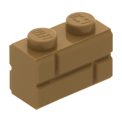 Кубик Lego Модифицированная with Masonry Profile 1 x 2 98283 4646577 Dark Tan 10шт Б/У - Retromagaz