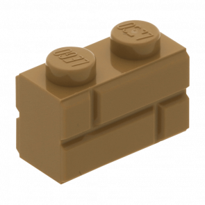 Кубик Lego Модифицированная with Masonry Profile 1 x 2 98283 4646577 Dark Tan 10шт Б/У