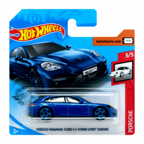 Машинка Базова Hot Wheels Porsche Panamera Turbo S E-Hybrid Sport Turismo Porsche 1:64 GHF19 Metallic Blue - Retromagaz