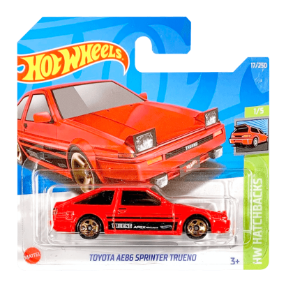 Машинка Базовая Hot Wheels Toyota AE86 Sprinter Trueno Hatchbacks 1:64 HCW77 Red - Retromagaz