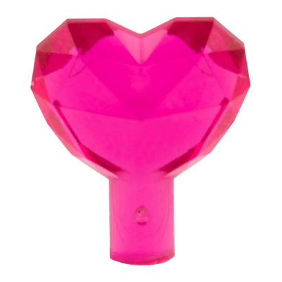 Скеля Lego Коштовність Heart Shaped 1 x 1 15745 28682 6058337 6240042 Trans-Dark Pink 20шт Б/У - Retromagaz