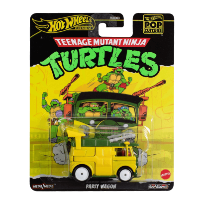 Машинка Premium Hot Wheels Teenage Mutant Ninja Turtles Party Wagon Pop Culture 1:64 HXF04 Yellow - Retromagaz