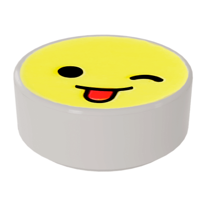 Плитка Lego Кругла Декоративна Emoji Bright Light Yellow Face Wink 1 x 1 98138pb129 35381pb129 6299968 White 10шт Б/У - Retromagaz