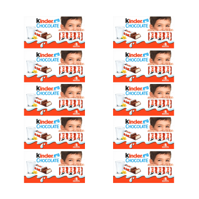 Набор Шоколад Молочный Kinder Chocolate 8 Pieces 100g 10шт - Retromagaz