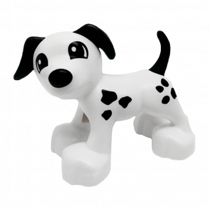 Фігурка Lego Animals Dog with Black Ears and Tail and Spots Pattern Duplo 1396pb05 1396pb03 White Б/У - Retromagaz