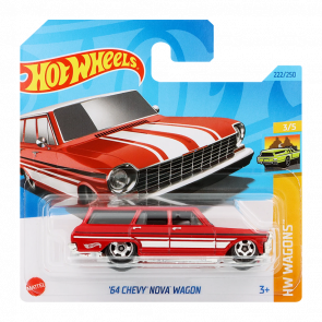 Машинка Базовая Hot Wheels '64 Chevy Nova Wagon Wagons 1:64 HKH70 Red - Retromagaz