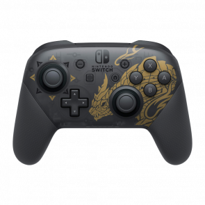 Геймпад Бездротовий Nintendo Switch Pro Controller Monster Hunter Rise Limited Edition Black Gold Б/У - Retromagaz