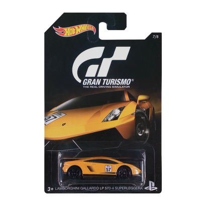 Тематична Машинка Hot Wheels Lamborghini Gallardo LP 570-4 Superleggera Gran Turismo 1:64 DJL19 Yellow - Retromagaz