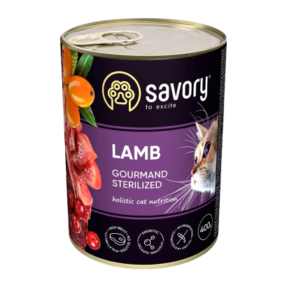 Вологий Корм для Котів Cтерилізованих Savory Adult Ягня 400g - Retromagaz