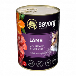 Вологий Корм для Котів Cтерилізованих Savory Adult Ягня 400g