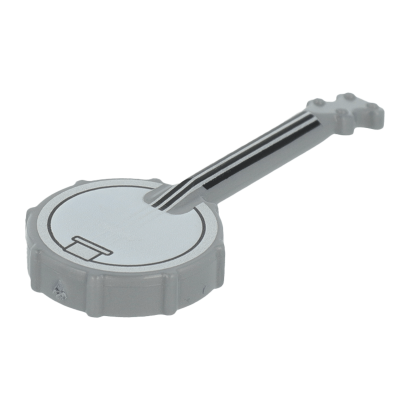 Искусство Lego Banjo with Black Neck White Body Silver Strings and Rim Pattern 80716pb01 6384974 Flat Silver Б/У - Retromagaz