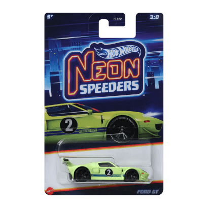 Тематична Машинка Hot Wheels Ford GT Neon Speeders 1:64 HLH72/HRW77 Yellow - Retromagaz