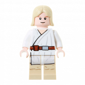 Фигурка Lego Джедай Luke Skywalker Light Nougat Long Hair White Tunic Tan Legs White Glints Star Wars sw0273 1 Б/У