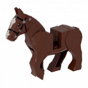 Фигурка Lego Земля Horse Movable Legs Black Eyes Black Bridle and White Blaze Animals 10352c01pb01 6005402 6022359 Reddish Brown Б/У - Retromagaz