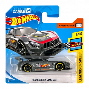 Машинка Базовая Hot Wheels '16 Mercedes-AMG GT3 Project CARS 2 Legends of Speed 1:64 FJV46 Dark Grey - Retromagaz