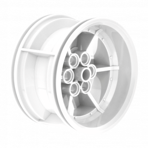 Колесо Lego Диск Technic Racing Small 6 Pin Holes 43.2mm D. x 26mm 56908 51488 6331047 White Б/У