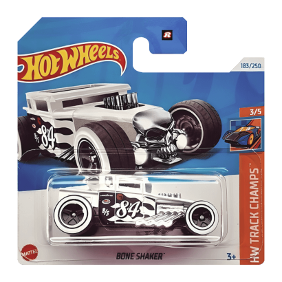 Машинка Базова Hot Wheels Bone Shaker Treasure Hunts Track Champs 1:64 HTF24 White - Retromagaz