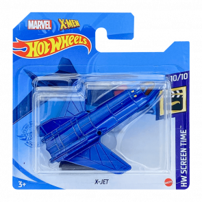 Машинка Базова Hot Wheels Marvel X-Men X-Jet Screen Time 1:64 GRX15 Blue - Retromagaz