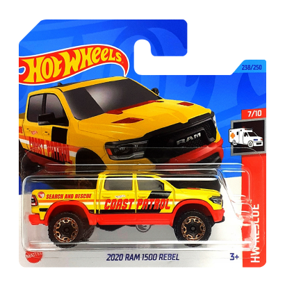 Машинка Базовая Hot Wheels 2020 RAM 1500 Rebel Treasure Hunts Rescue 1:64 HKL04 Yellow - Retromagaz