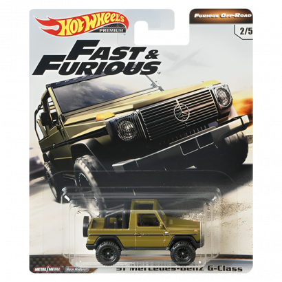 Машинка Premium Hot Wheels 1991 Mercedes-Benz G-Class Fast & Furious 1:64 GBW96 Green - Retromagaz