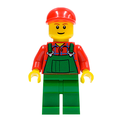 Фігурка Lego People 973pb0547 Overalls Farmer Green City twn115 Б/У - Retromagaz