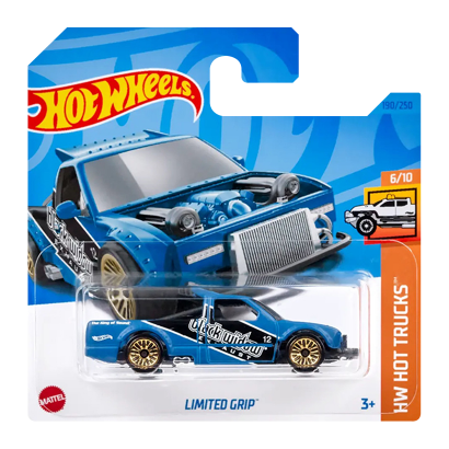 Машинка Базовая Hot Wheels Limited Grip Black Widow Exhaust Hot Trucks 1:64 HKK60 Blue - Retromagaz