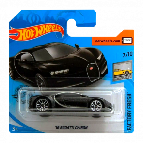 Машинка Базова Hot Wheels '16 Bugatti Chiron Factory Fresh 1:64 GHC02 Black - Retromagaz