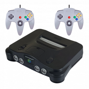 Набір Консоль Nintendo N64 FAT Europe Charcoal Grey Б/У + Геймпад Дротовий RMC Grey 1.7m Новий 2 шт