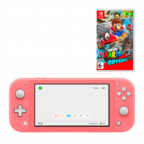 Набір Консоль Nintendo Switch Lite 32GB Coral Новий + Гра Super Mario Odyssey Російські Субтитри